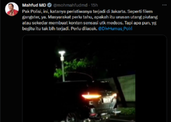 Mahfud MD, Minta Polisi Usut Pengendara Fortuner Arogan