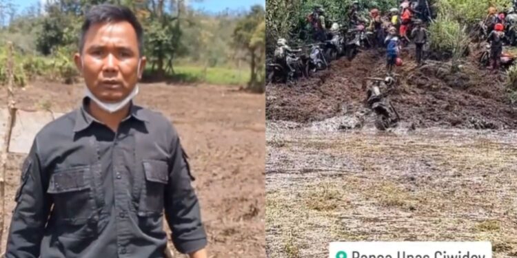 Ranca Upas Ciwidey, Kabupaten Bandung hancur gara-gara Panitia Dianggap Tak Becus Selenggarakan Even Motor Trail, Minggu 5 Maret 2023.