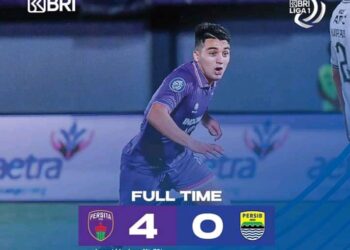 Persib Bandung kalah telak 4-0 oleh Persita Tangerang tanpa balas