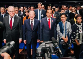 Jokowi memberikan sambutan dalam Hannover Messe 2023 (kompas)