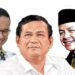 Tiga bakal calon presiden RI 2024, Prabowo Subianto, Ganjar Pranowo, Anies Baswedan