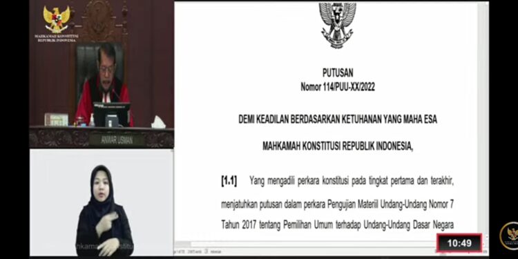 Sidang pleno Mahkamah Konstitusi putuskan pemilu tetap proporsional terbuka