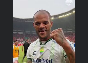 Striker Persib Bandung David Da Silva mampu curi poin di kandang Persija Jakarta