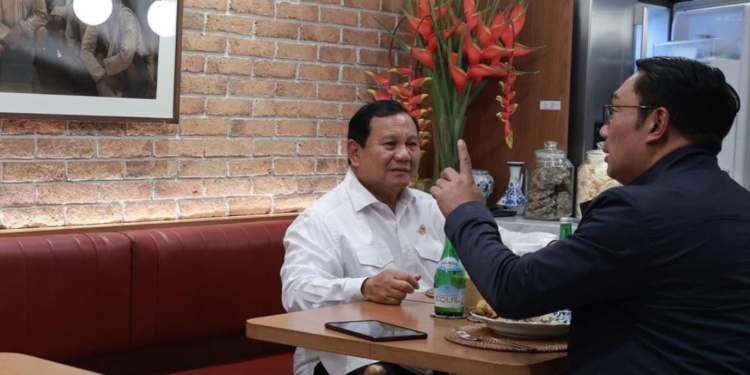 Prabowo Bagikan Momen Pertemuan dengan Ridwan Kamil di Akun Medsosnya