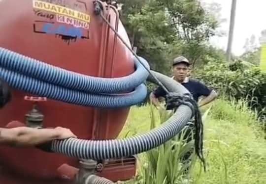 Truk Sedot Tinja Milik DPU Tana Toraja, Kepergok Warga Buang Kotoran di Pinggir Jalan