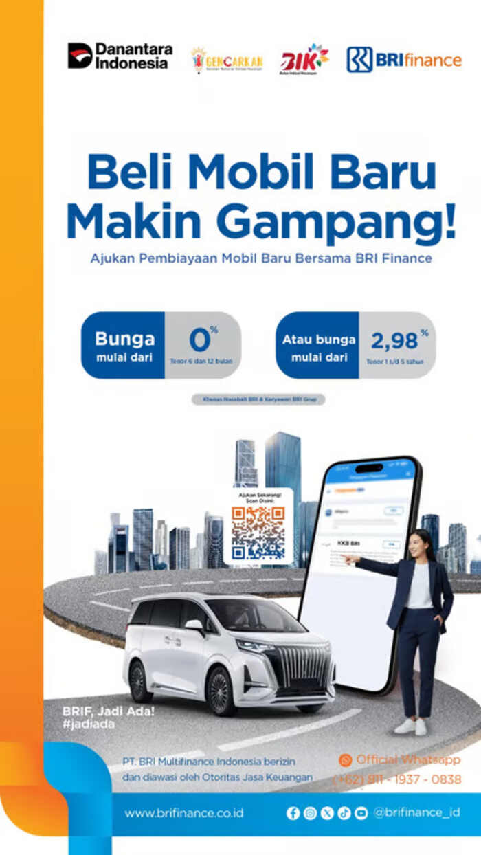 Miliki Mobil Baru Akhir Tahun, BRI Finance Tawarkan Program KKB 0%